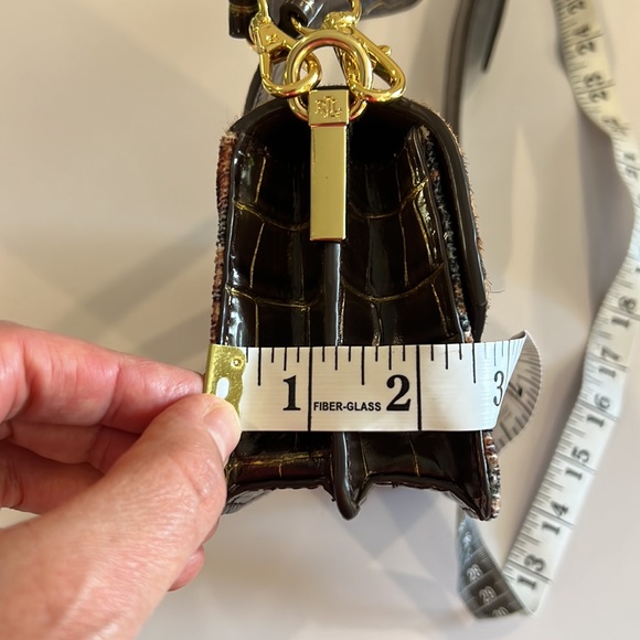 Lauren Ralph Lauren Crocodile Leather Cheetah Crossbody Handbag - Picture 4 of 8